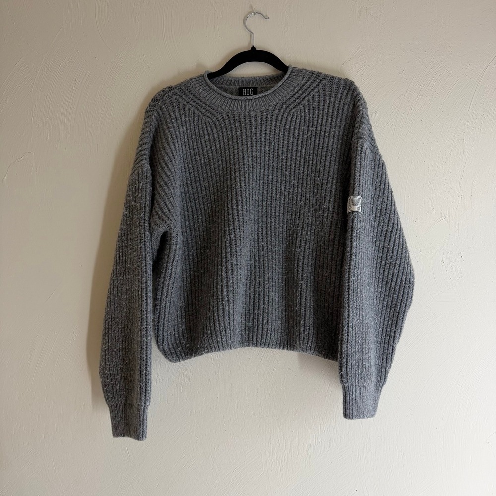 BDG Urban Outfitters fisherman sweater roll neck cable knit womens Medium crop